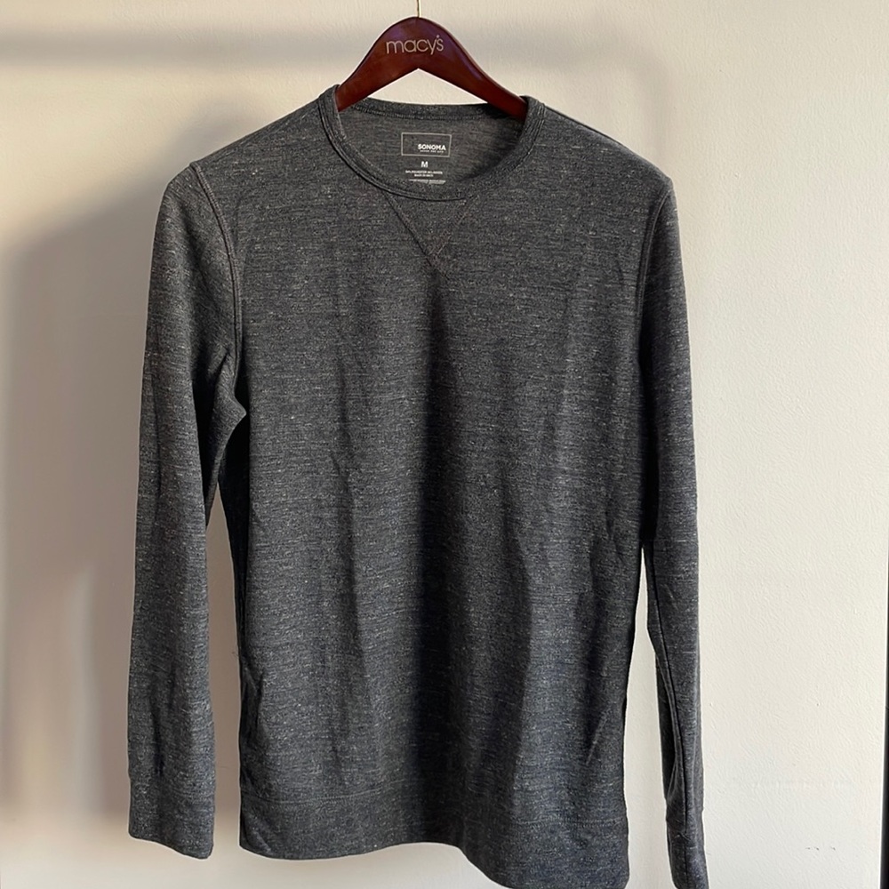 Sonoma Lightweight Casual Crewneck Sweater in Grey/Gray (Size M) SOFT